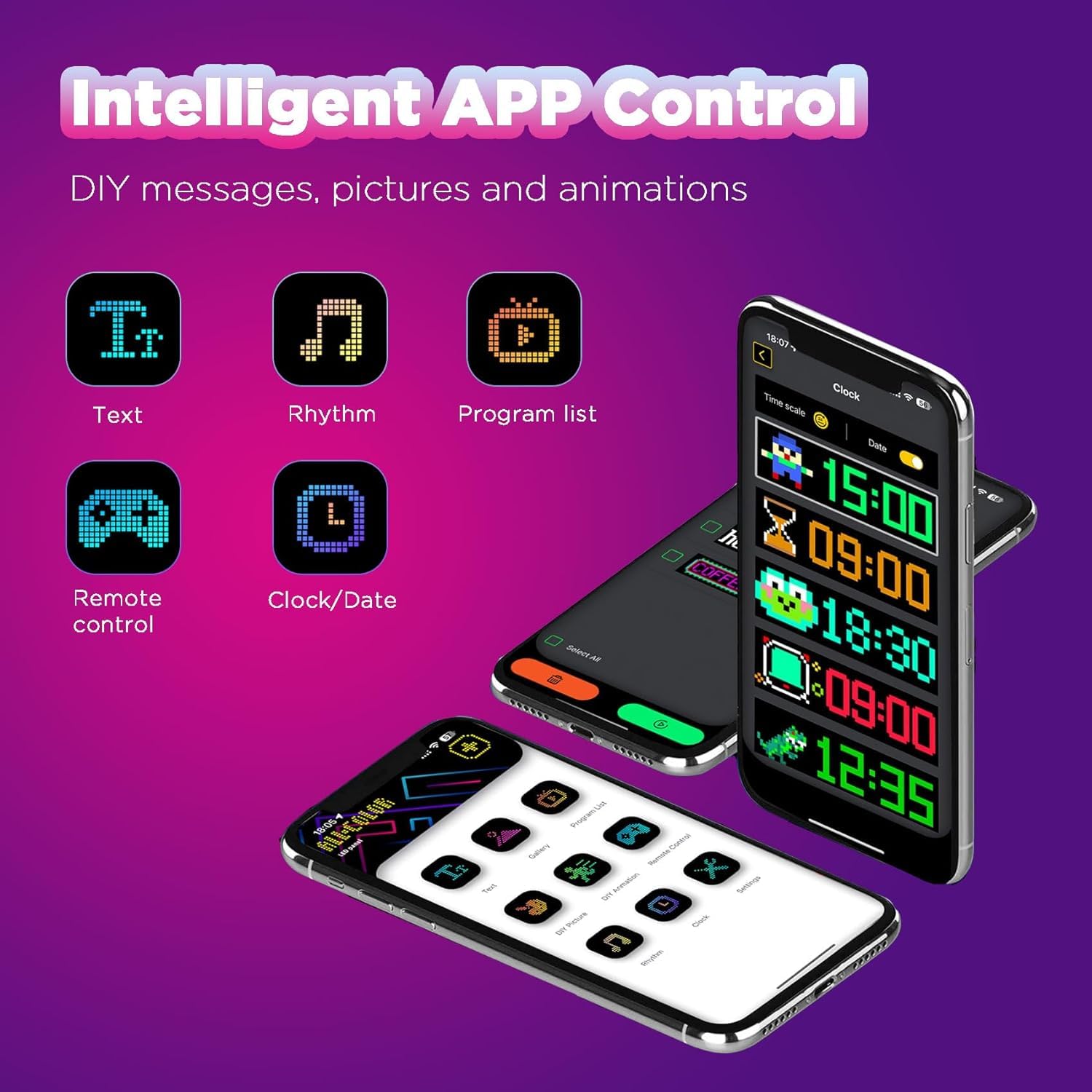 AutoBizarre 7 x 3 Inches Flexible IP65 Waterproof DIY Customizable LED Matrix Panel Display Screen Sign Board with Mobile Application and Remote Control for Cars, Home, Office, Shops etc